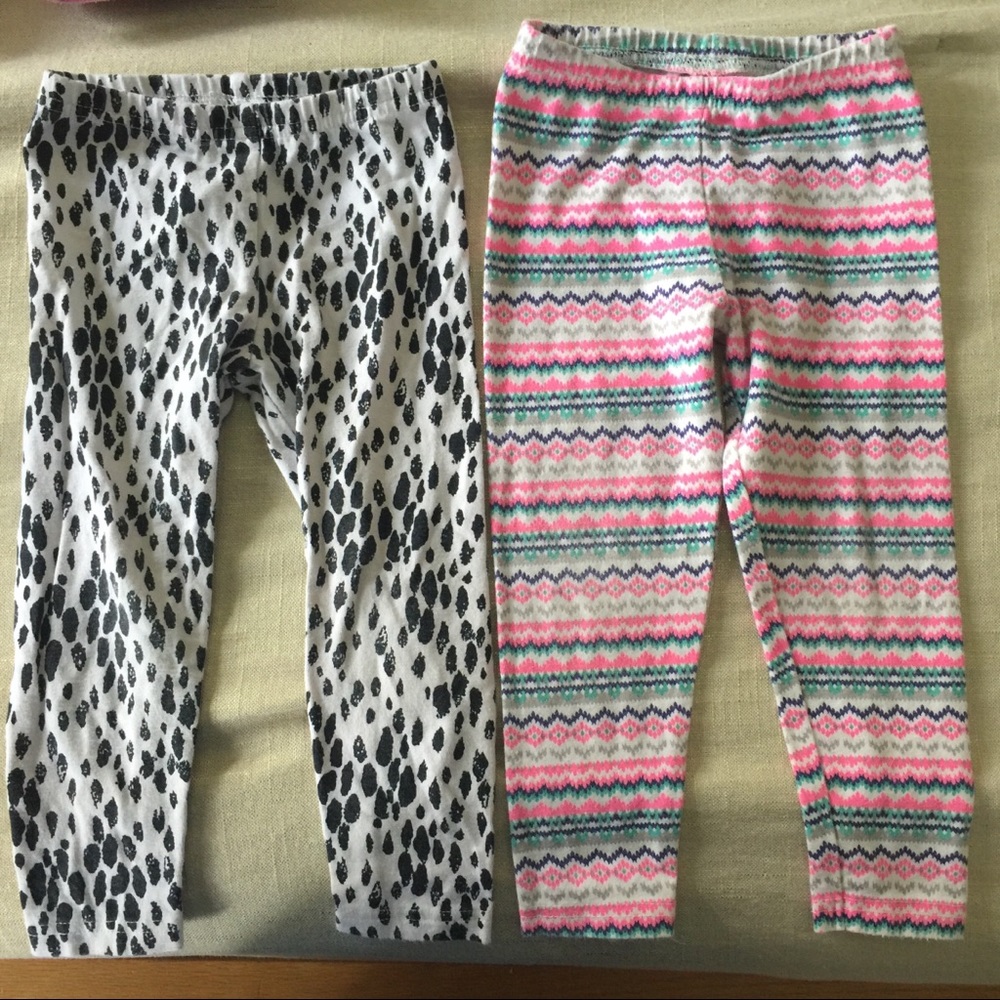 TWO Carters girls 24 months leggings